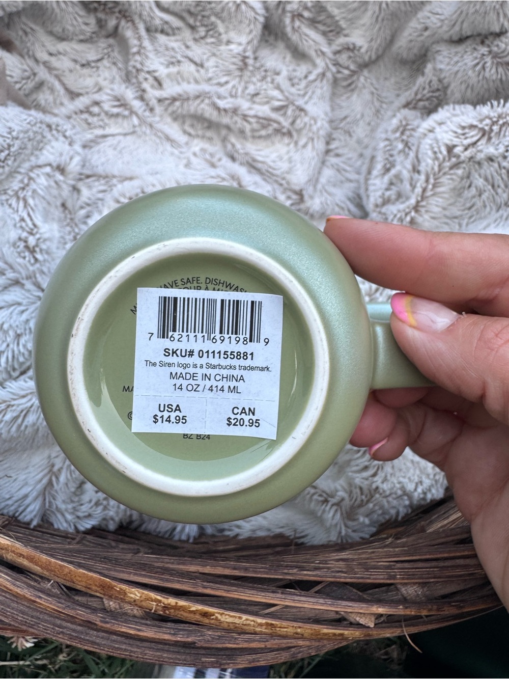Starbucks Matte Sage Green Ceramic Mug with Handle - Picture 2 of 2